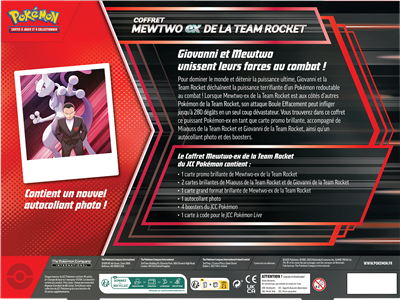 Coffret Pokémon Mewtwo EX de la team rocket