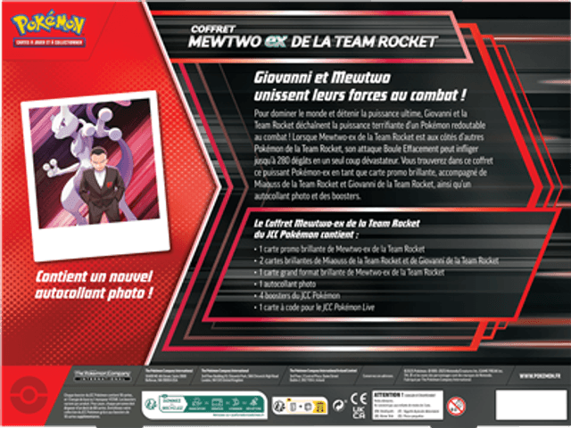 Coffret Pokémon Mewtwo EX de la team rocket